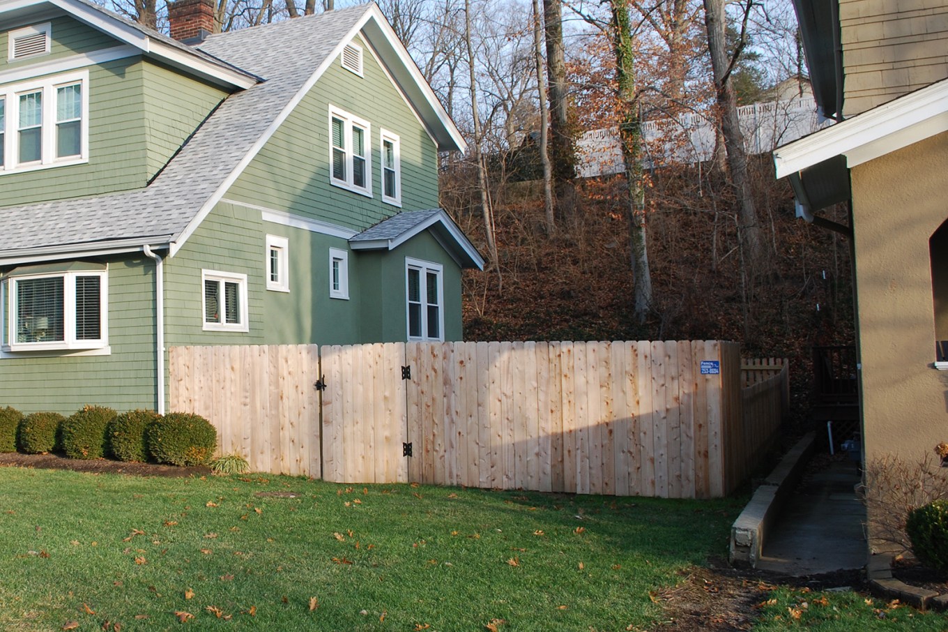 Wooden privacy fence