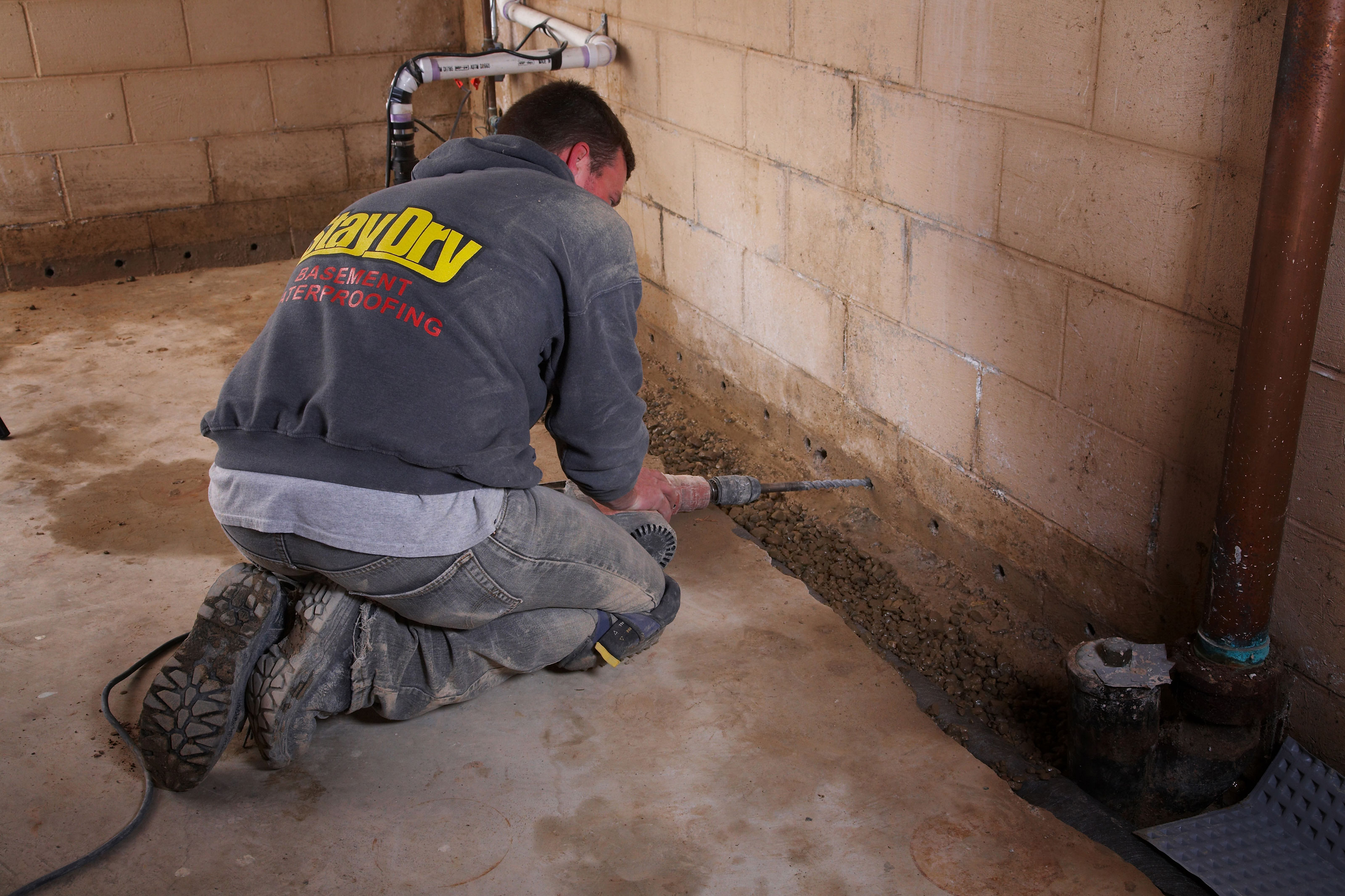 basement french drains trench
