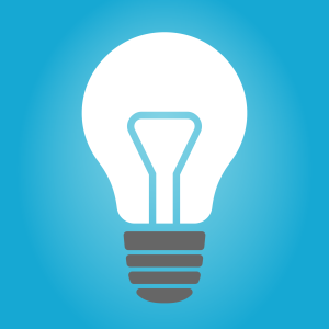 Lightbulb graphic on a blue background