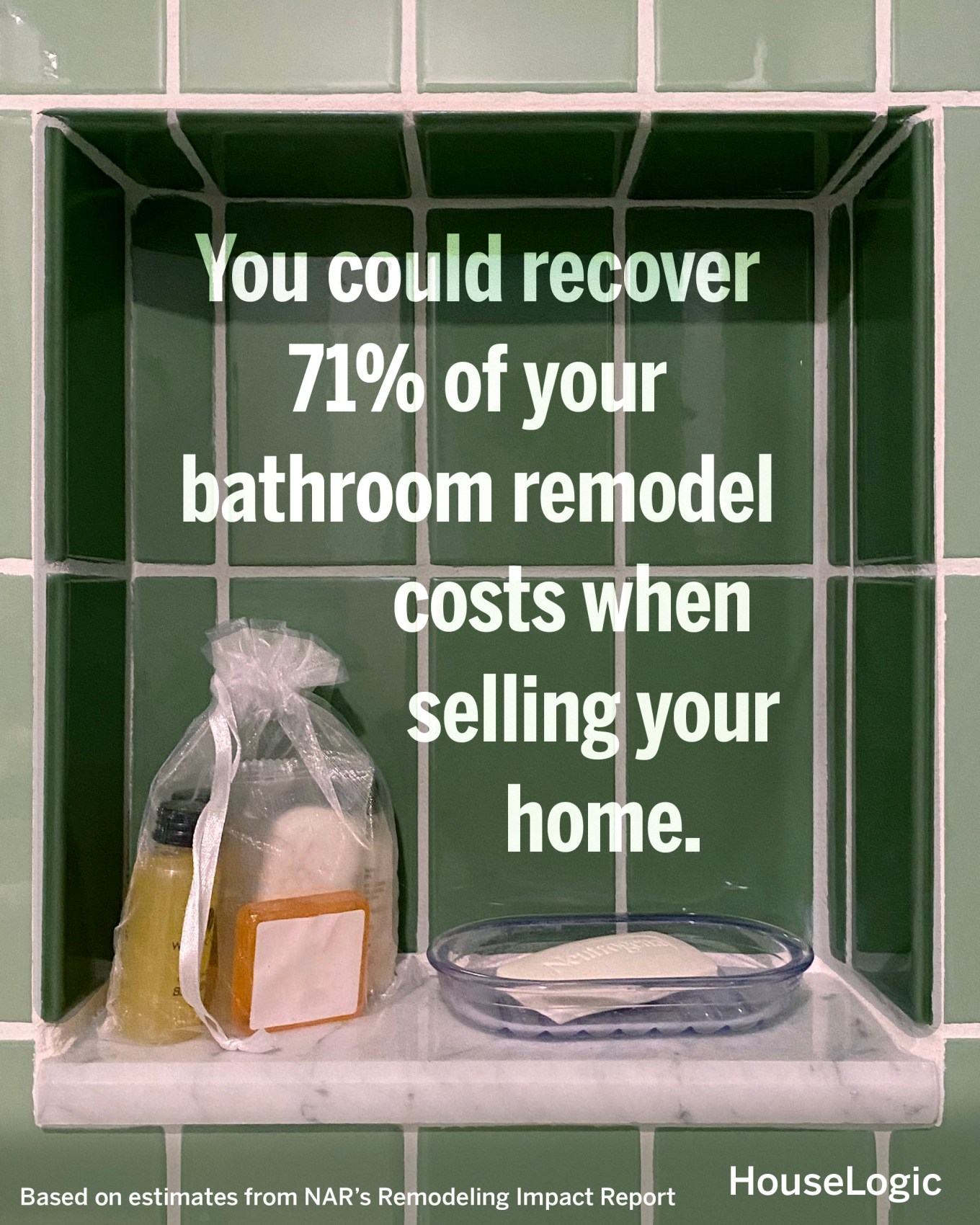 71% of bathroom remodel costs could be recovered when selling your home.