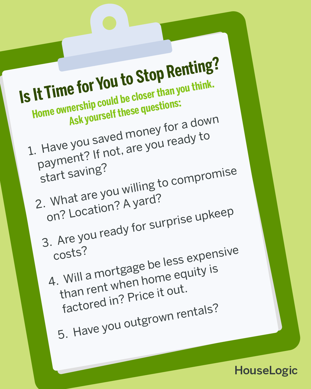 Graphic helping someone understand if it's time for them to stop renting.