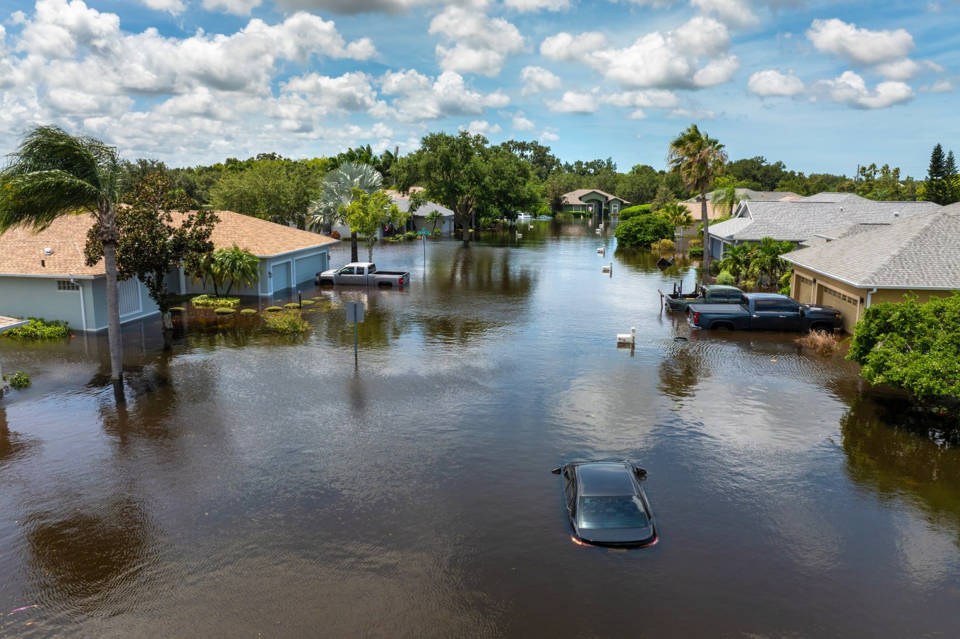 A Florida neighborhood in the aftermath of a hurricane.